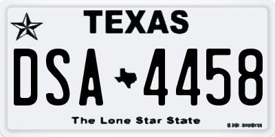 TX license plate DSA4458
