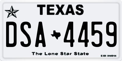 TX license plate DSA4459