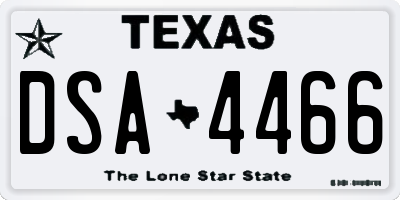 TX license plate DSA4466