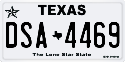 TX license plate DSA4469