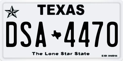 TX license plate DSA4470