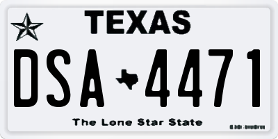 TX license plate DSA4471