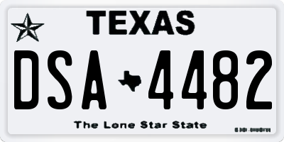 TX license plate DSA4482