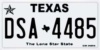 TX license plate DSA4485
