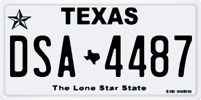 TX license plate DSA4487