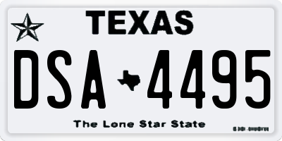 TX license plate DSA4495