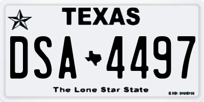 TX license plate DSA4497