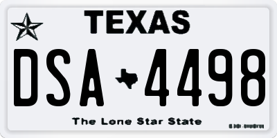 TX license plate DSA4498