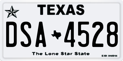 TX license plate DSA4528