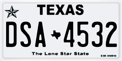 TX license plate DSA4532