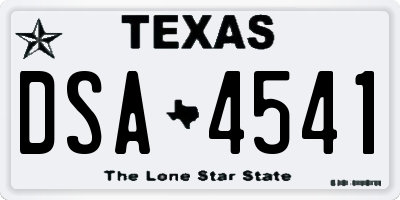 TX license plate DSA4541