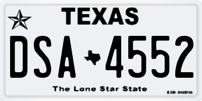 TX license plate DSA4552