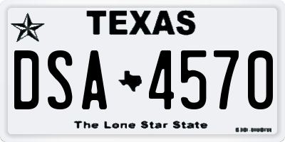 TX license plate DSA4570