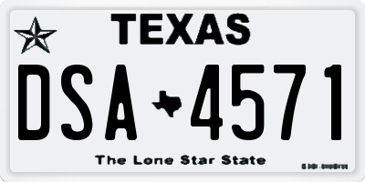 TX license plate DSA4571