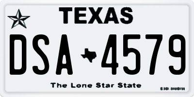 TX license plate DSA4579
