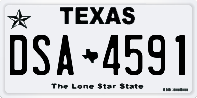 TX license plate DSA4591