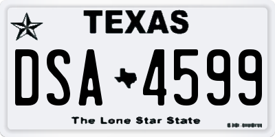 TX license plate DSA4599