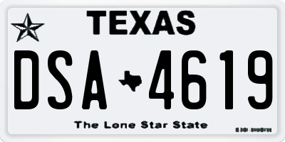TX license plate DSA4619
