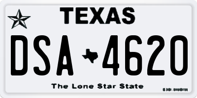 TX license plate DSA4620