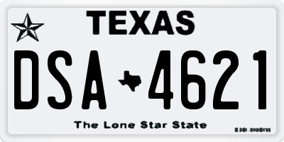 TX license plate DSA4621