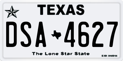 TX license plate DSA4627