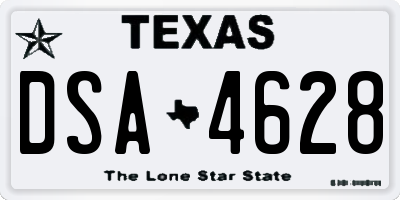 TX license plate DSA4628