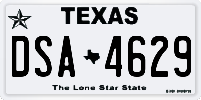 TX license plate DSA4629