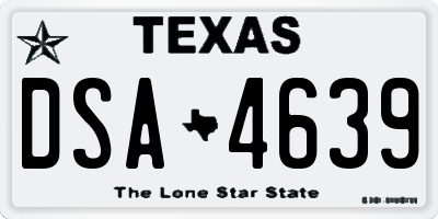 TX license plate DSA4639