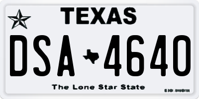 TX license plate DSA4640