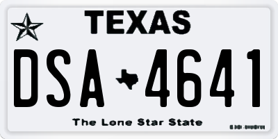 TX license plate DSA4641