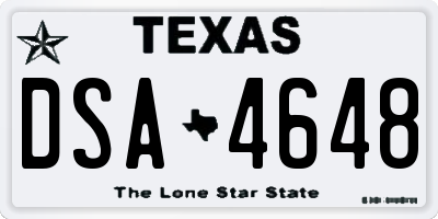 TX license plate DSA4648