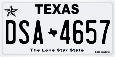 TX license plate DSA4657
