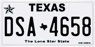 TX license plate DSA4658