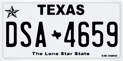 TX license plate DSA4659