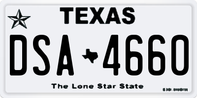 TX license plate DSA4660