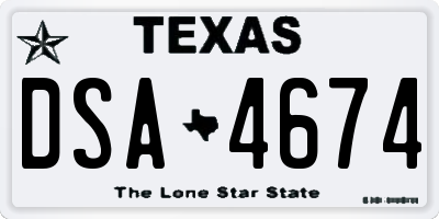TX license plate DSA4674