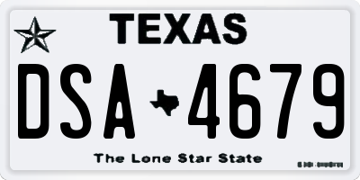 TX license plate DSA4679