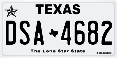 TX license plate DSA4682