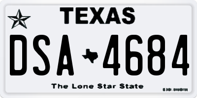 TX license plate DSA4684