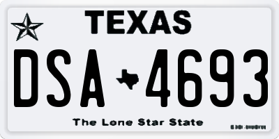TX license plate DSA4693
