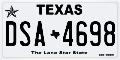 TX license plate DSA4698