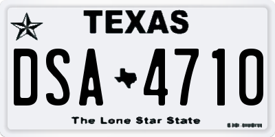 TX license plate DSA4710