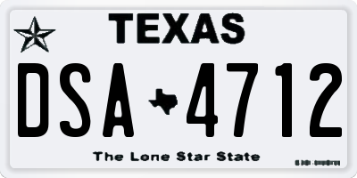 TX license plate DSA4712