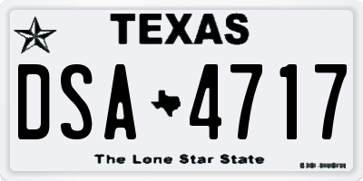 TX license plate DSA4717