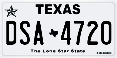 TX license plate DSA4720