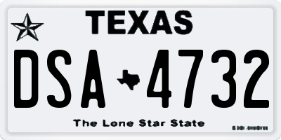 TX license plate DSA4732