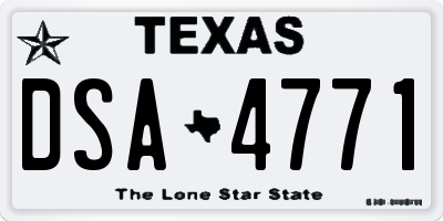 TX license plate DSA4771