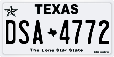 TX license plate DSA4772