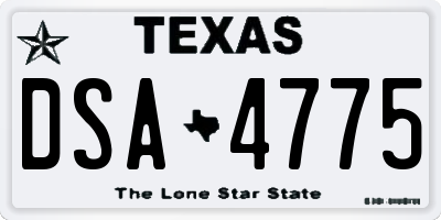 TX license plate DSA4775