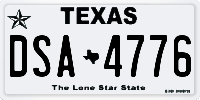 TX license plate DSA4776